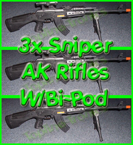 3 WHOLESALE Airsoft Sniper AK AK47 AK-47 Spring Rifle