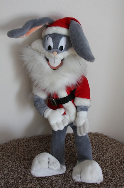 RARE Vintage HUGE Poseable Santa BUGS BUNNY Doll MINT
