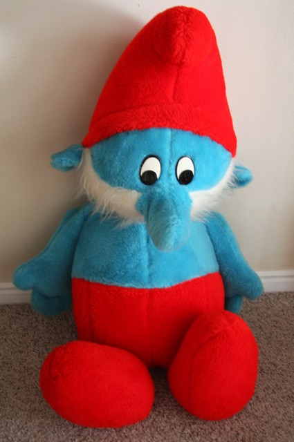 GIGANTIC Huge Vintage PAPA SMURF Doll 3 1/2 Feet Tall