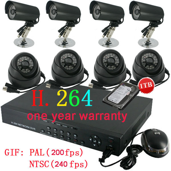 8CH NETWORK CCTV DVR HOME Security System+8 Cameras+1TB