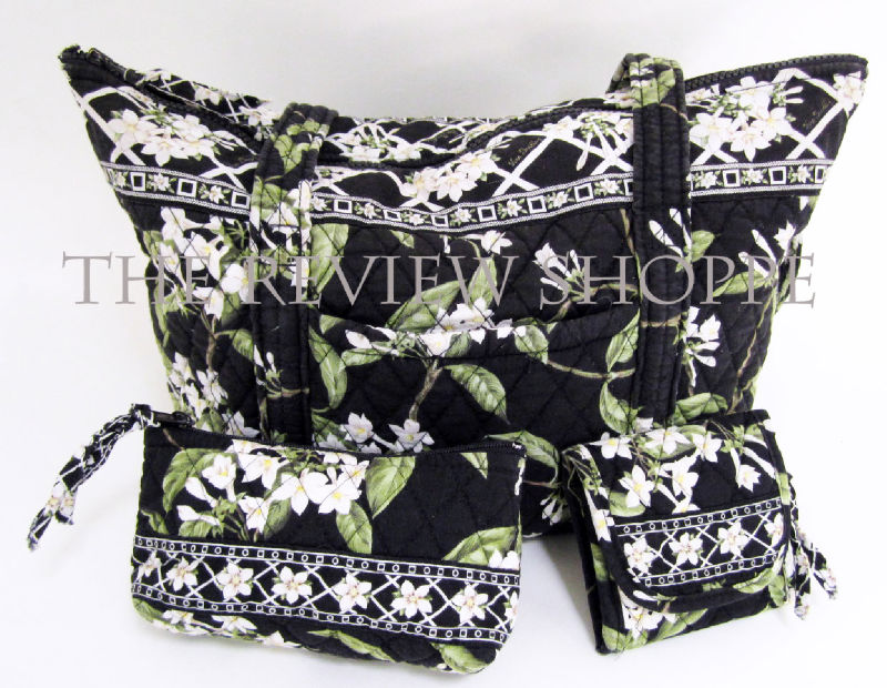 Details about Vera Bradley Jasmine Tote Bag, Cosmetic Pouch,  ID ...
