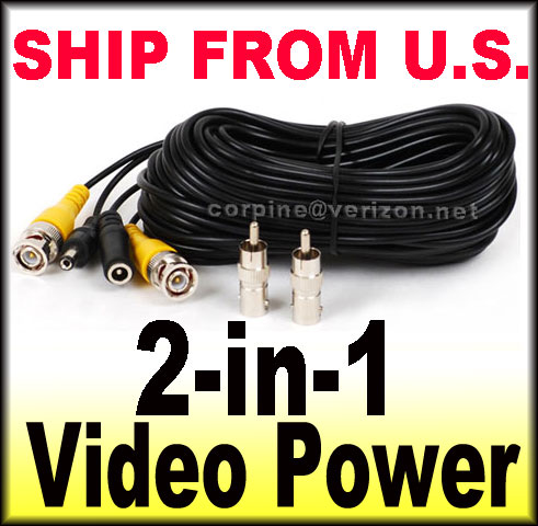 33 feet BNC video power cable security cctv camera b44