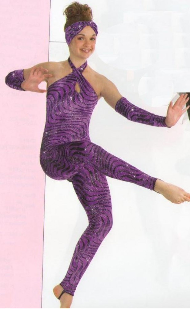 PURPLE PERSUASION Stirrup Unitard w/Mitts Acro Dance Costume Child XS & Adult L