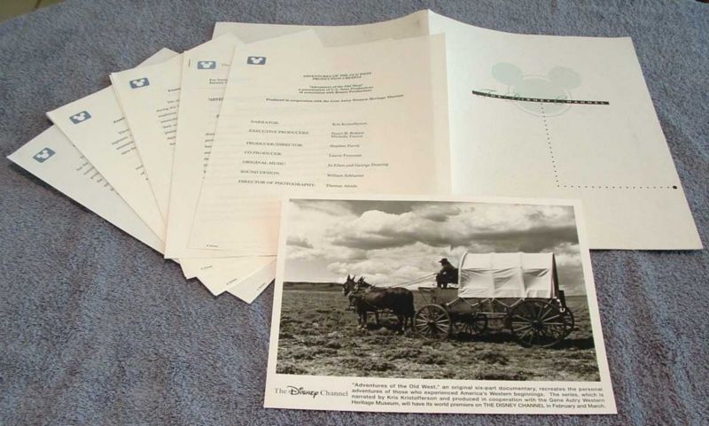 1994 *DISNEY CHANNEL ADVENTURES/OLD WEST PRESS KIT* ch