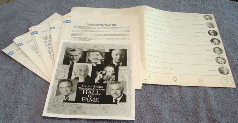 1987 *TELEVISION ACADEMY HALL OF FAME PRESS KIT* ch