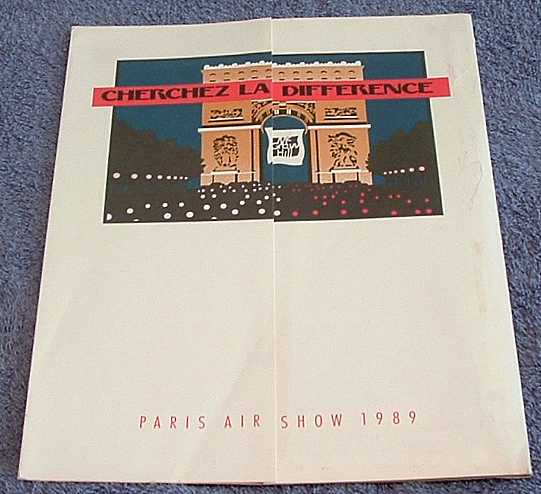 1989 *PARIS AIR SHOW "CHERCHEZ LA DIFFERENCE BOOK* ch