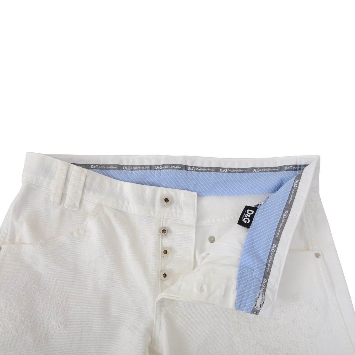 Dolce AMP Gabbana D AMP G White Distress