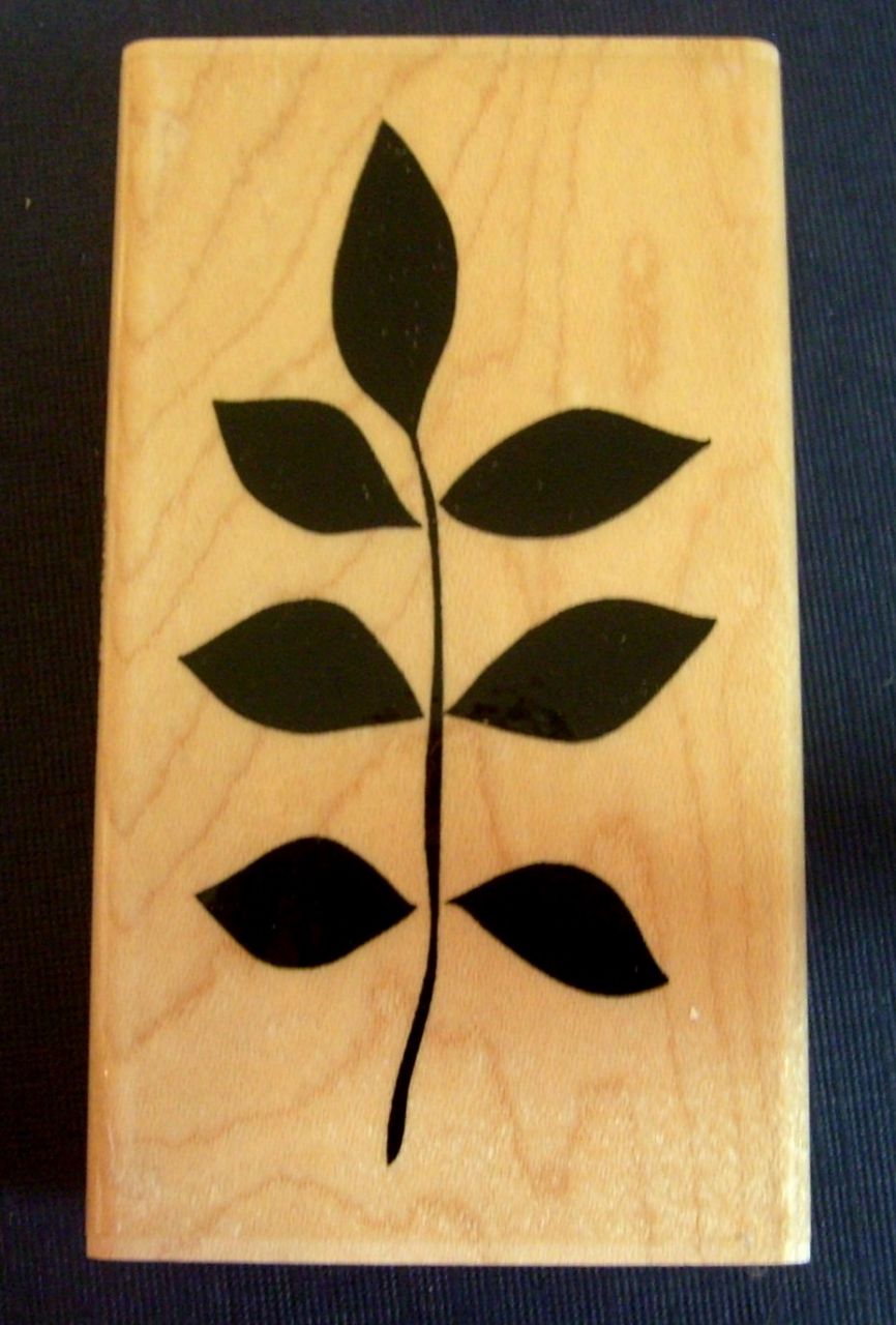 Botanical Leaf w/ Stem Rubber Stamp Paper Inspirations