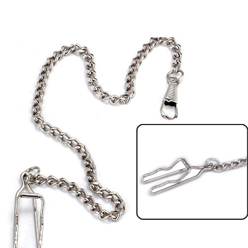 FREE 31CM NEW NICE CLASSIC SILVER POCKET WATCH CHAIN