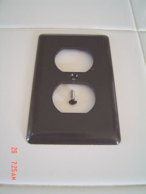 Vtg SWITCH PLATE COVER Brown bakelite new old stock GE