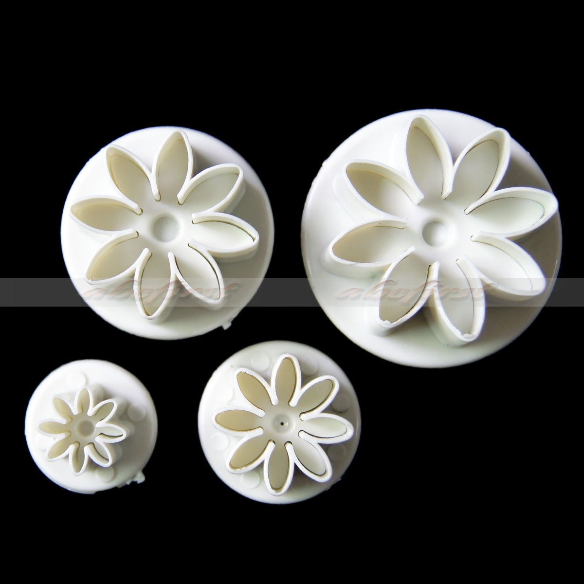 4pcs Daisy Flower Cake Fondant Cookie Plunger Cutter Decorating Tools