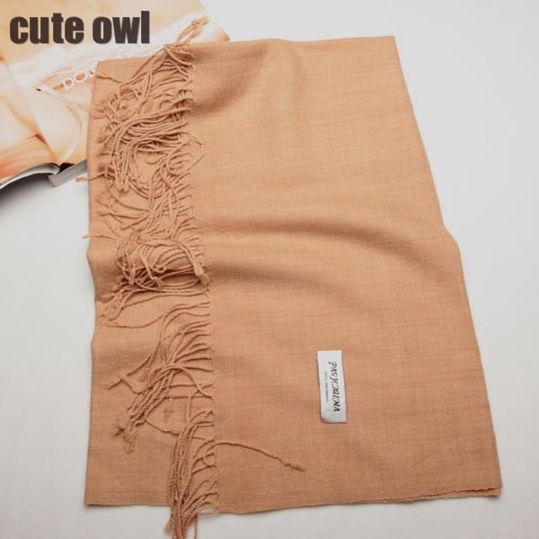 Pashmina Solid Lady's 100 Cashmere Camel 