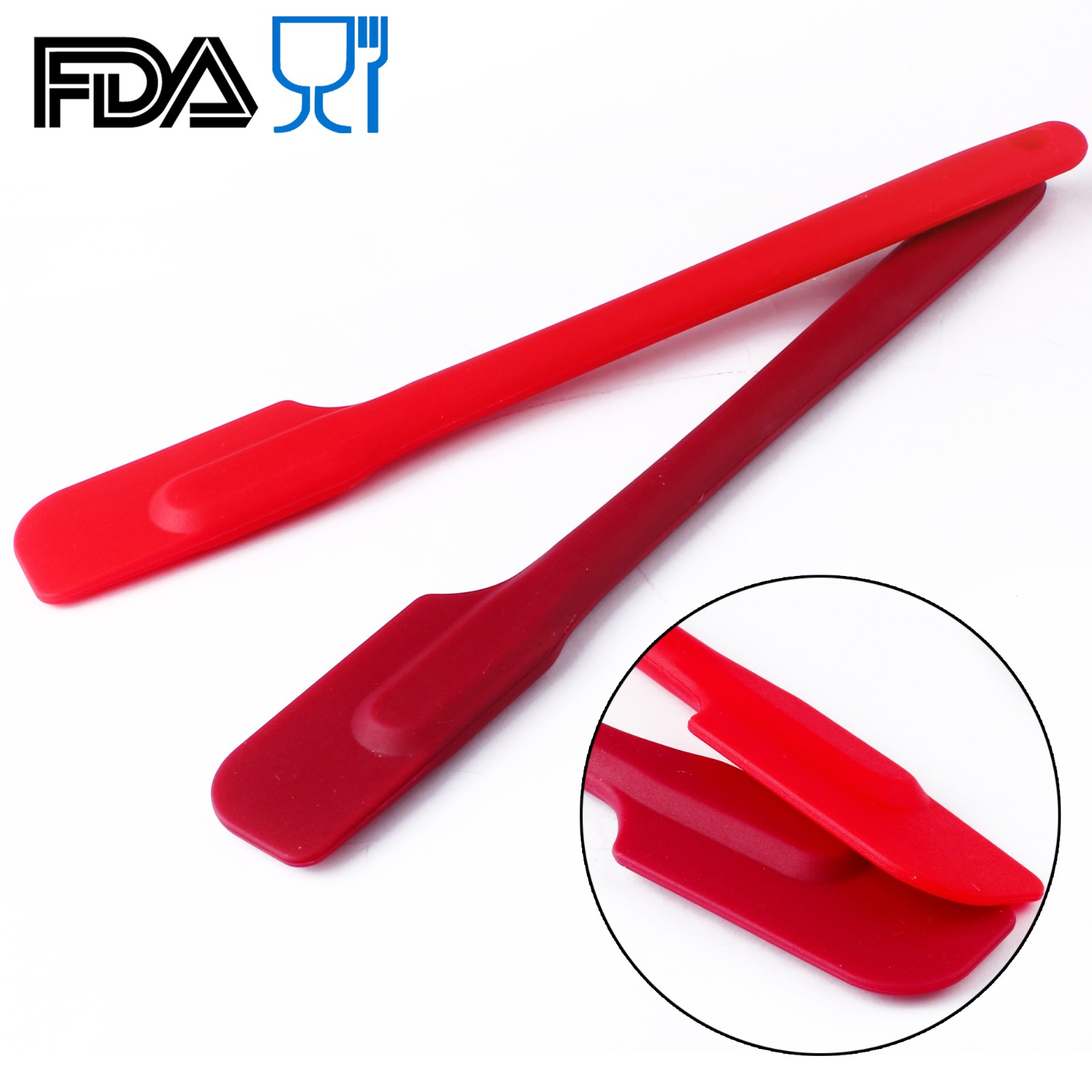 Baking Utensil Tool Skinny Silicone Scraper Spatula Long Paddle Stir