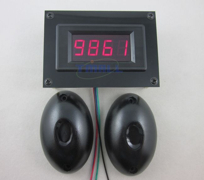 12V 4 Digital Red LED People Count Counter+Photoelectric Infrared
