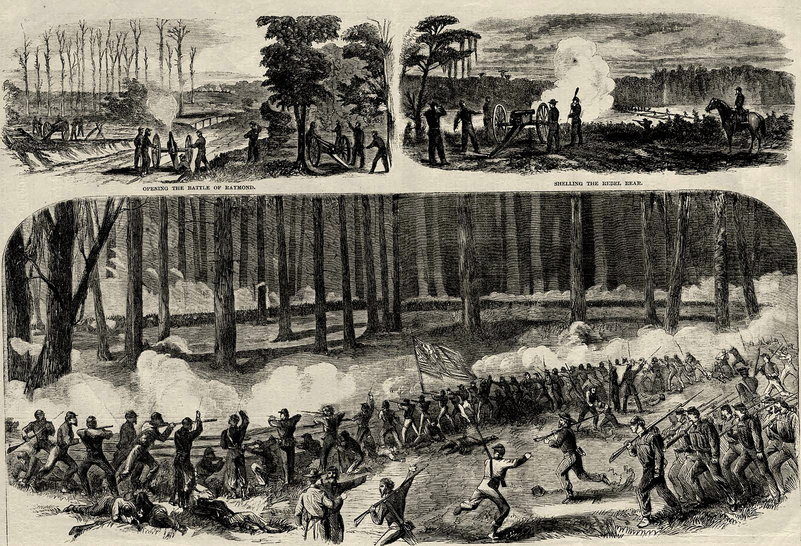 Logan's Division Battling Confederates Fourteen Mile Creek Raymond MS