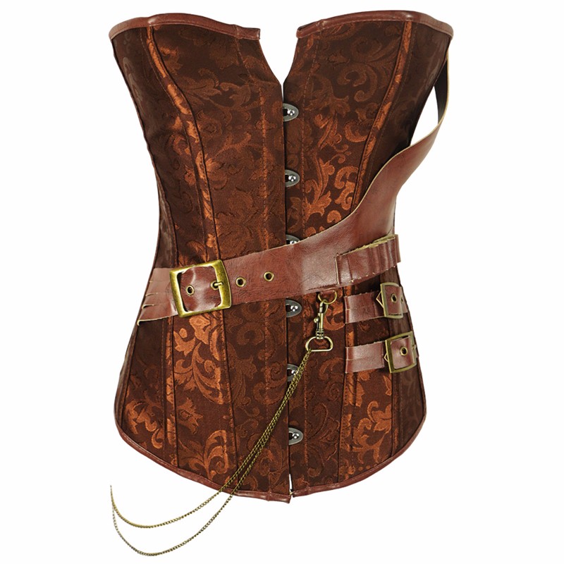 Gothic Overbust Corset Top Steampunk Sexy Lace up Corsets Bustiers Plus