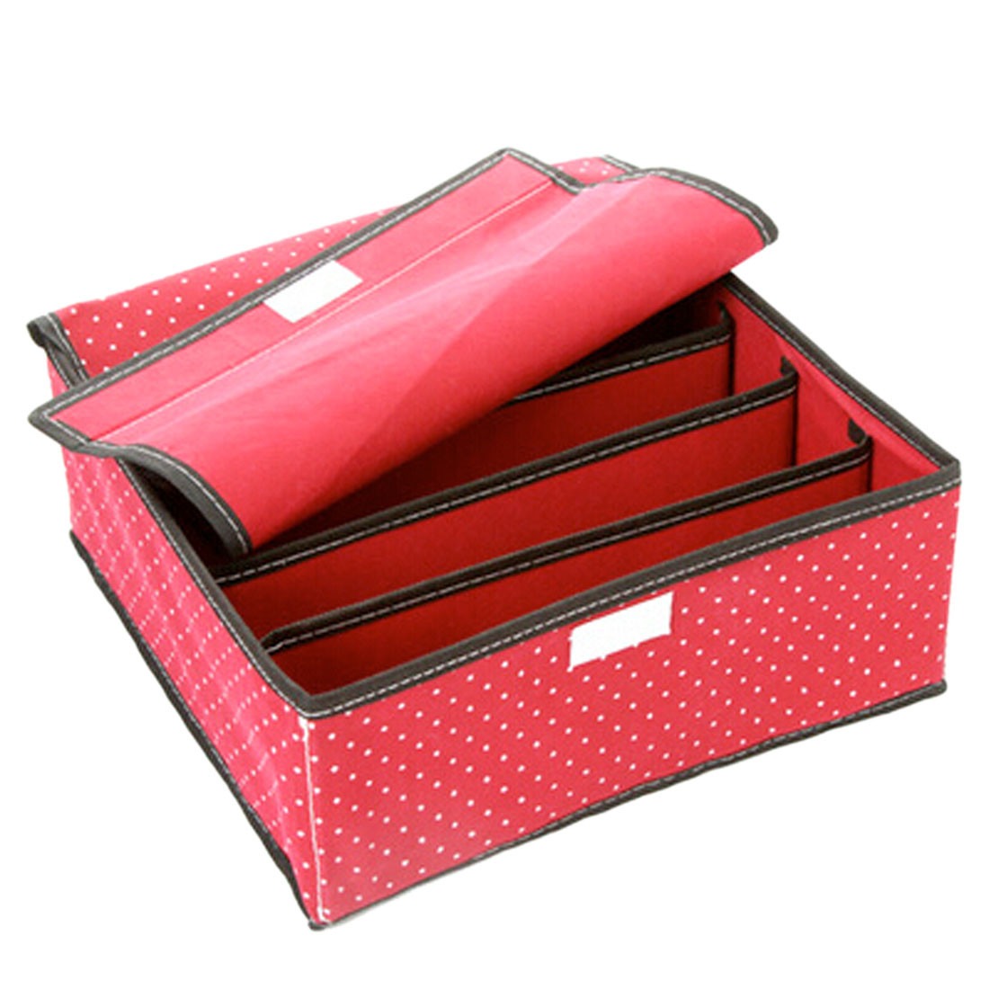 Bra Underwear Socks Organizer Containers Plaid Lid Dust Proof Storage