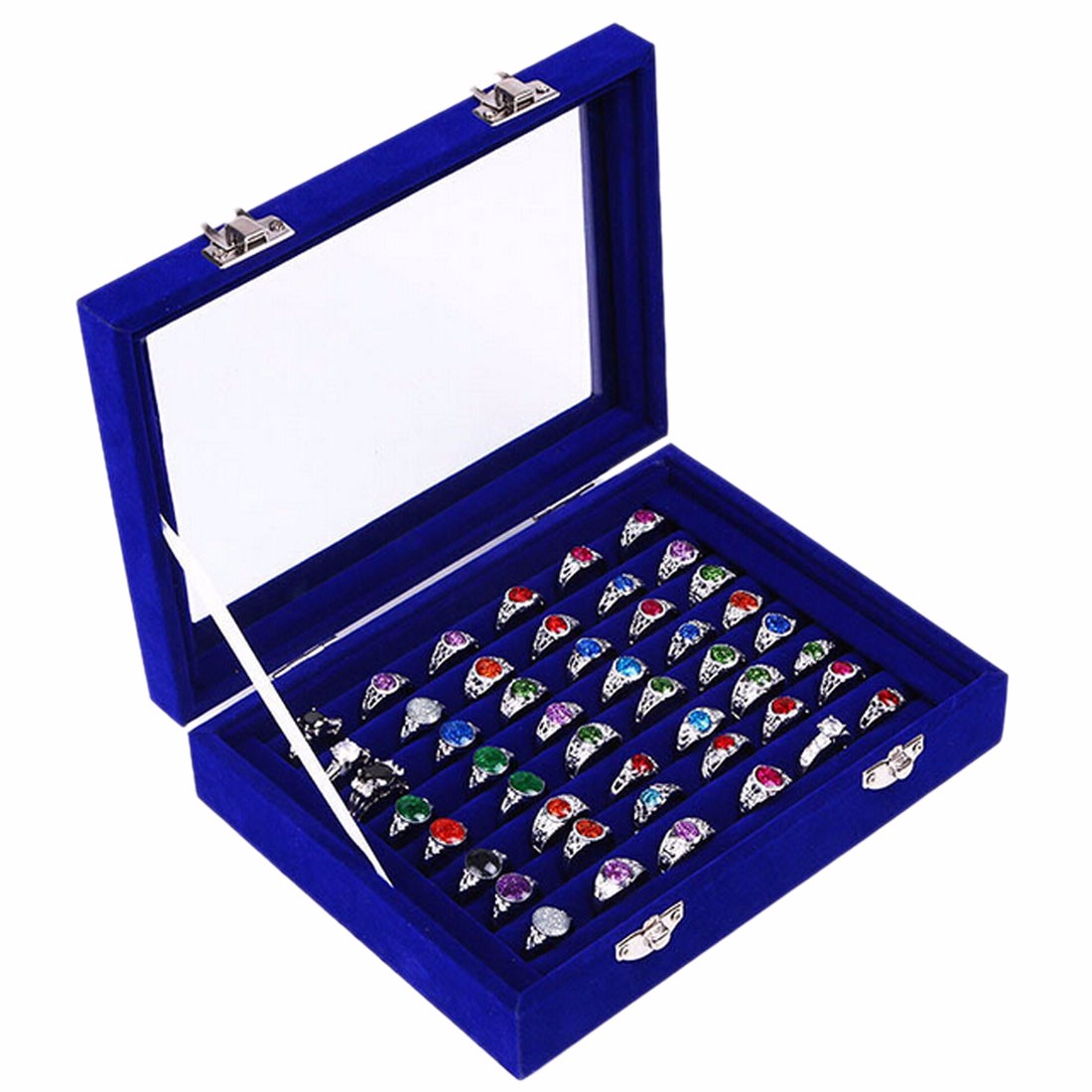 Soft Velvet Ear Stud Finger Ring Jewelry Display Tray Holder Case Box eBay