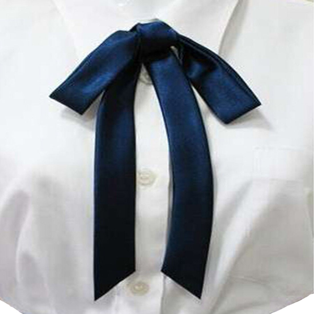 Students School Uniform Bow Tie Butterfly Bowknot Long Necktie