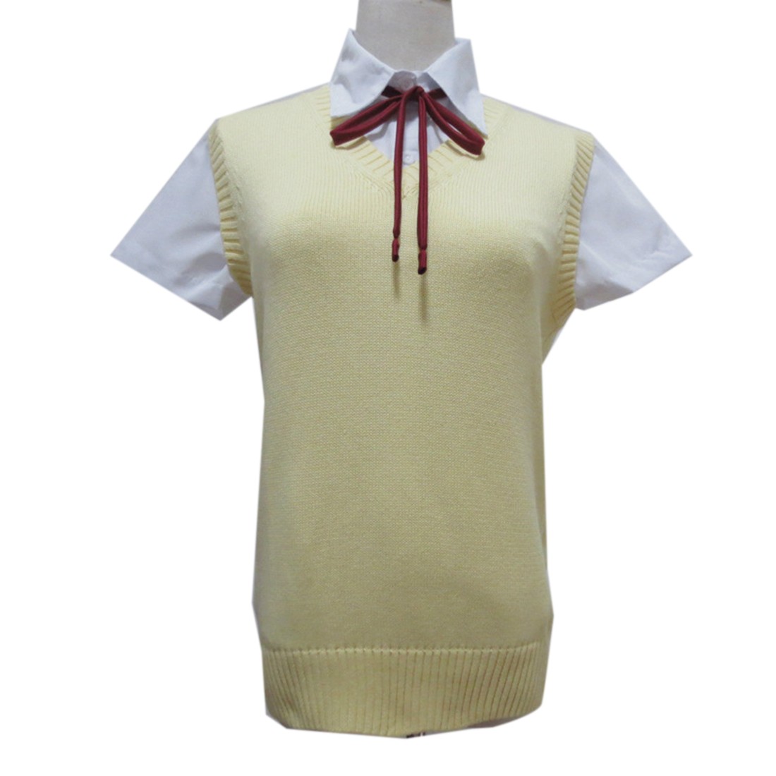 Women Sleeveless V Neck Cotton Knitting Sweater School Girls JK Uniforms Vests eBay