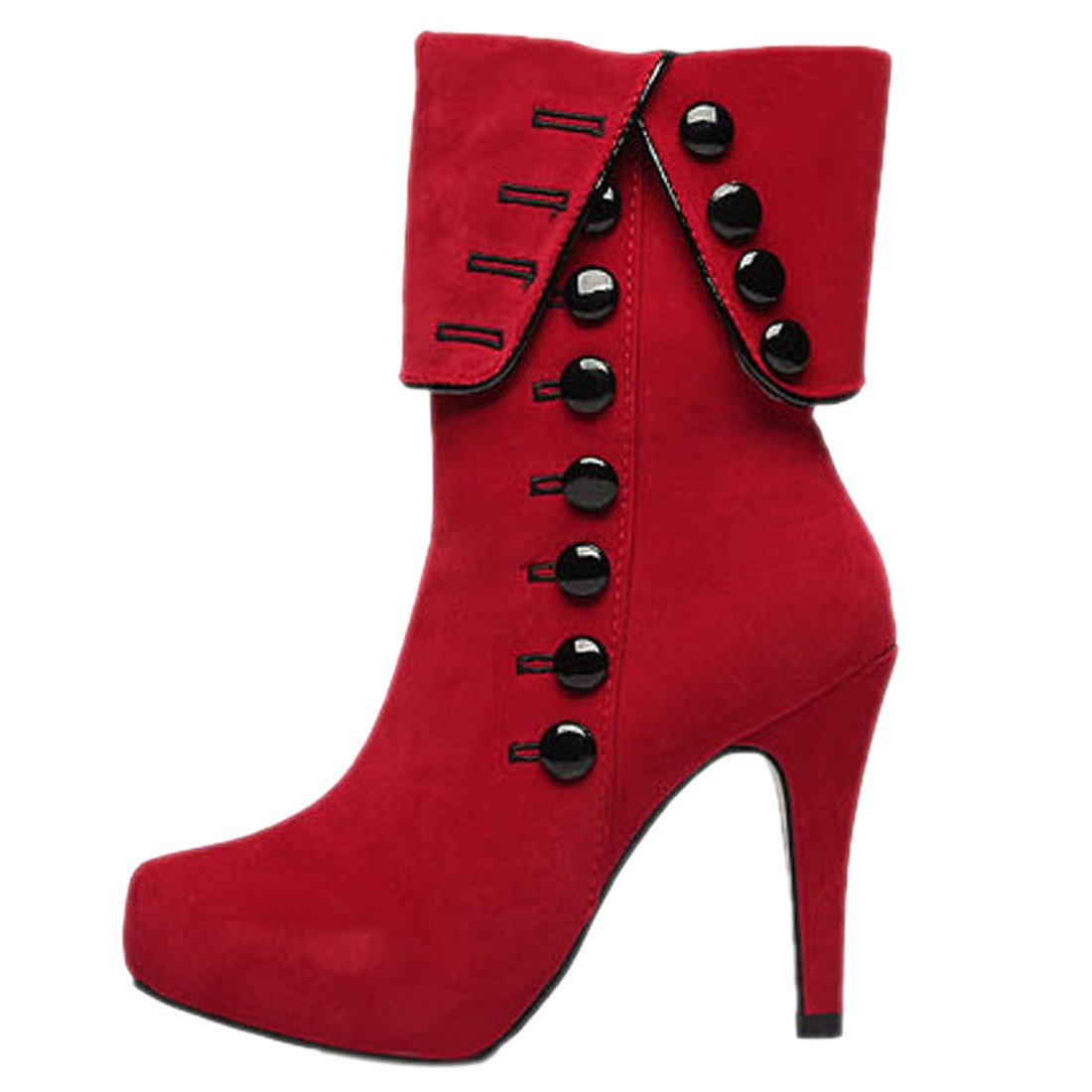 Sexy Womens High Heel Platform Side Zipper Ankle Boots Suede Shoes Button Sexy Womens High Heel Platform Side Zipper Ankle Boots Suede Shoes Button