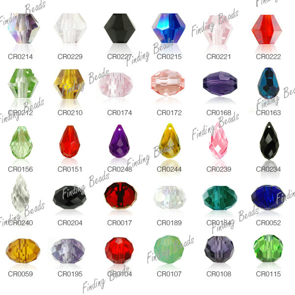 Faceted Swarovski Crystal Bead Drops Pendant Teardrop Bicone Rondelle