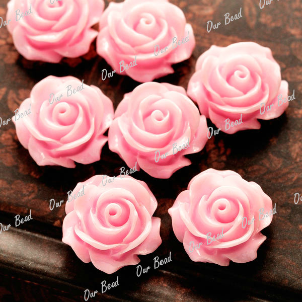 Vintage Flatbacks Cabochon Rose Flower Resin Lucite Cameo Lots Choose 14.5x8mm - Picture 14 of 27