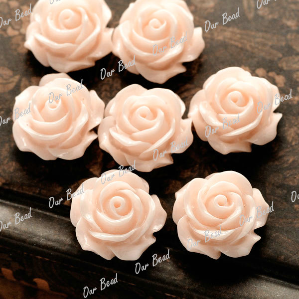 Vintage Flatbacks Cabochon Rose Flower Resin Lucite Cameo Lots Choose 14.5x8mm - Picture 17 of 27