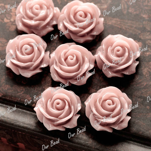 Vintage Flatbacks Cabochon Rose Flower Resin Lucite Cameo Lots Choose 14.5x8mm - Picture 18 of 27