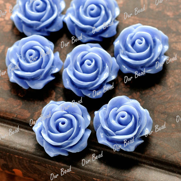 Vintage Flatbacks Cabochon Rose Flower Resin Lucite Cameo Lots Choose 14.5x8mm - Picture 20 of 27
