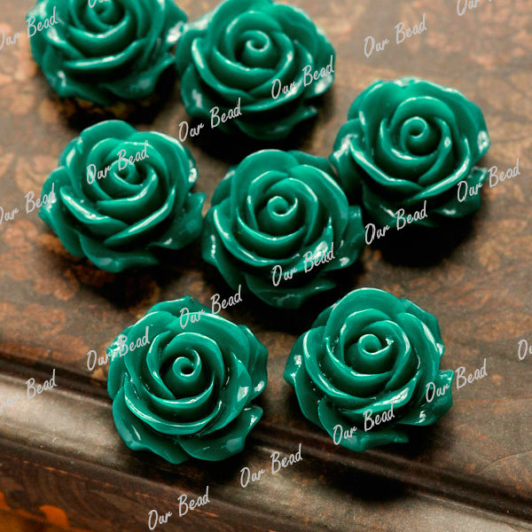 Vintage Flatbacks Cabochon Rose Flower Resin Lucite Cameo Lots Choose 14.5x8mm - Picture 21 of 27