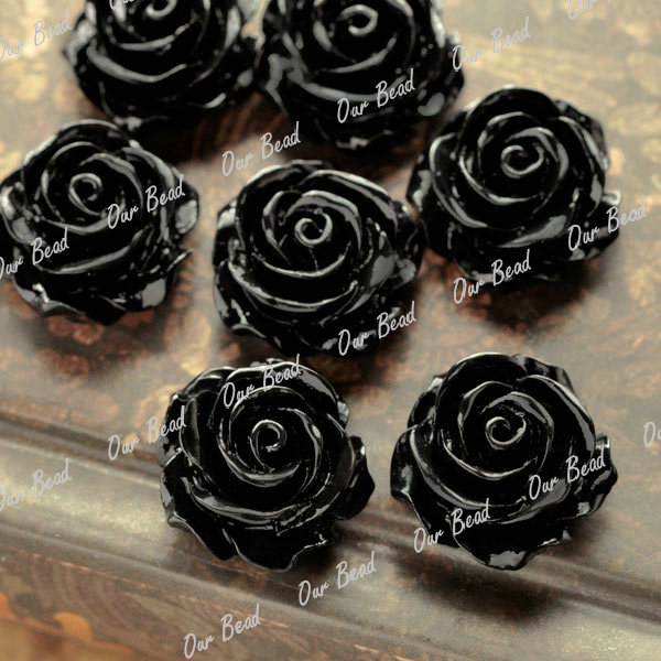 Vintage Flatbacks Cabochon Rose Flower Resin Lucite Cameo Lots Choose 14.5x8mm - Picture 23 of 27