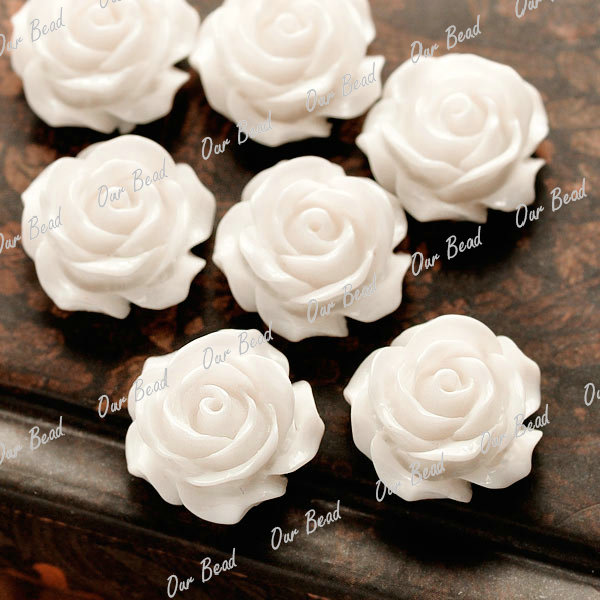 Vintage Flatbacks Cabochon Rose Flower Resin Lucite Cameo Lots Choose 14.5x8mm - Picture 24 of 27