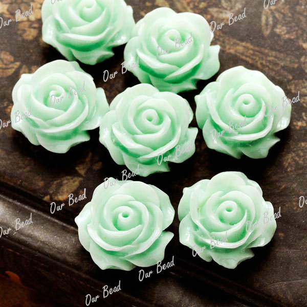 Vintage Flatbacks Cabochon Rose Flower Resin Lucite Cameo Lots Choose 14.5x8mm - Picture 8 of 27