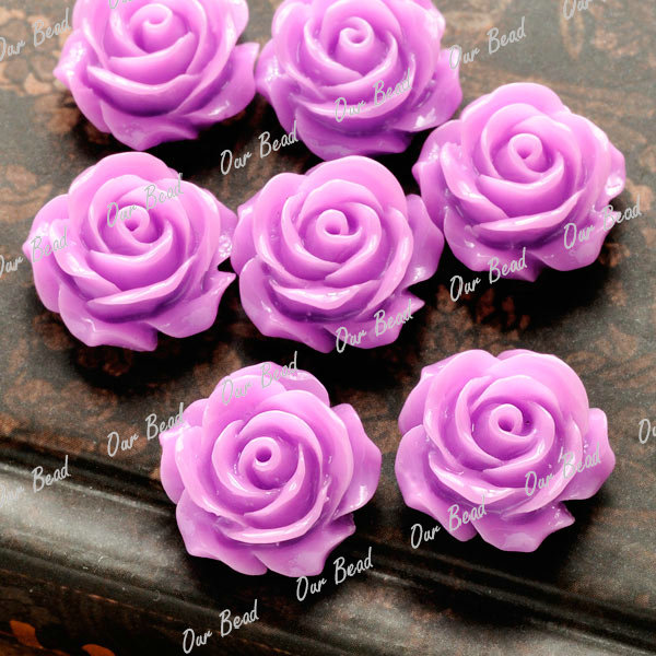Vintage Flatbacks Cabochon Rose Flower Resin Lucite Cameo Lots Choose 14.5x8mm - Picture 10 of 27