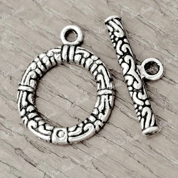 50-sets-Tibetan-Silver-Tibet-Style-Ring-Bar-Toggle-Clasps-Findings-TS2089