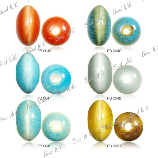 20 Loose Porcelain Ceramic Flat Round Spacer Charm Bead Choose PB