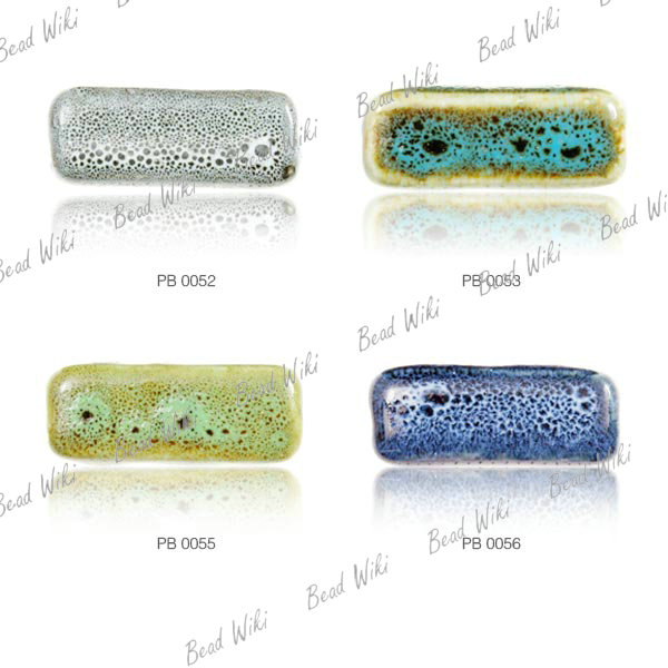 20 Loose Porcelain Ceramic Oblong Rectangle Spacer Charm Bead Choose PB