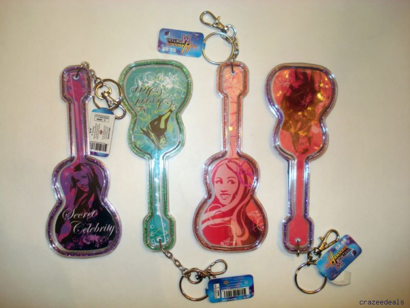 Lot Of  4 Hannah Montana Guitar Keychains Miley Cyrus