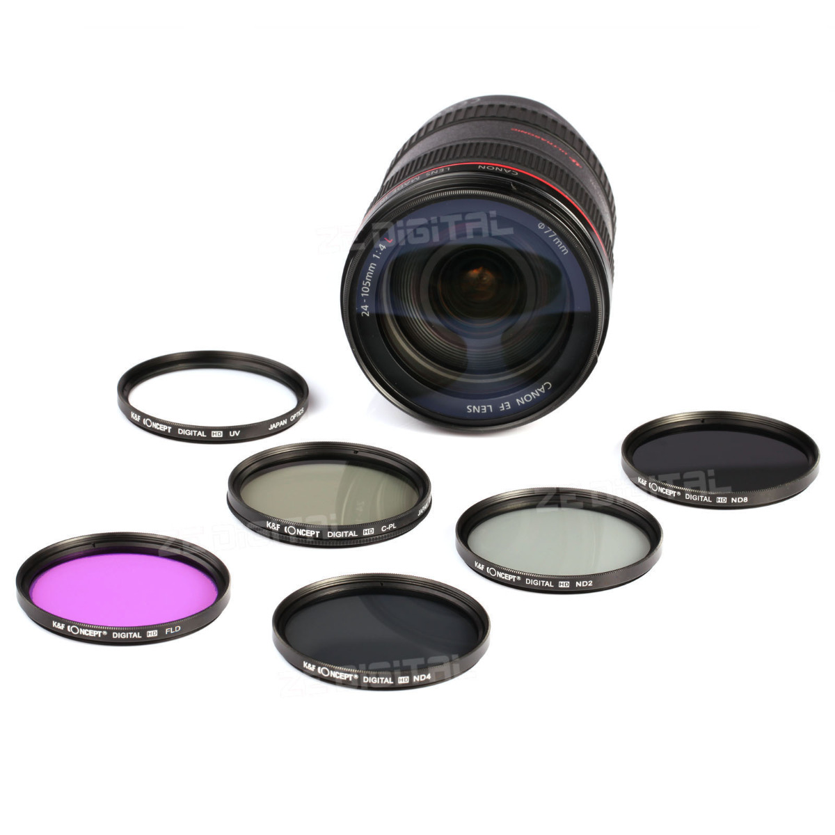 K&F Concept 67mm UV CPL FLD ND2 4 8 Lens Filter For Canon EOS 700D 650D