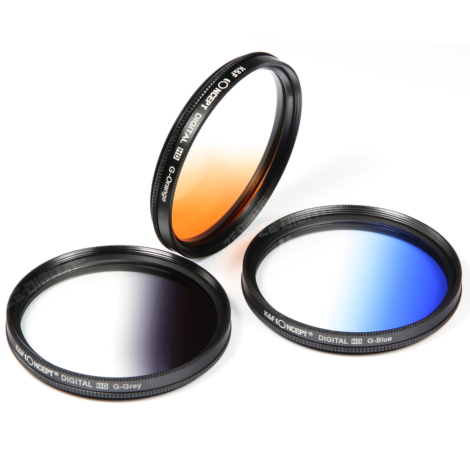 49mm Graduated Color Lens Filter Set Neutral Density ND Orange Blue