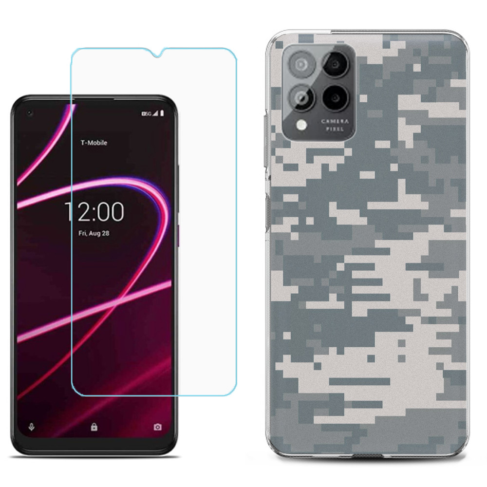 Rugged Holster Case With Belt Clip & Tempered Glass For T-Mobile Revvl 6 / 6 Pro 5G