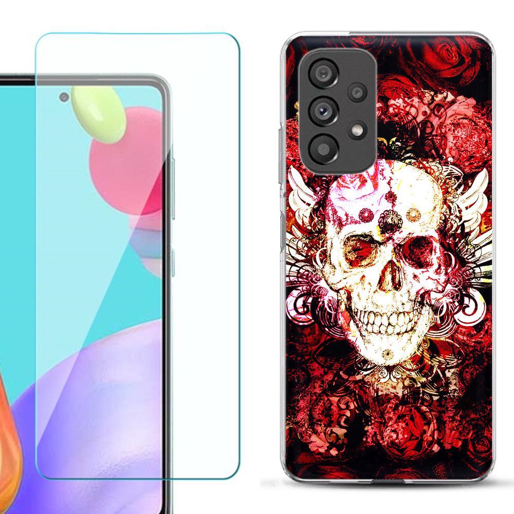 For Samsung Galaxy A12, A13 5G, A53 5G Phone Case, Tempered Glass L8