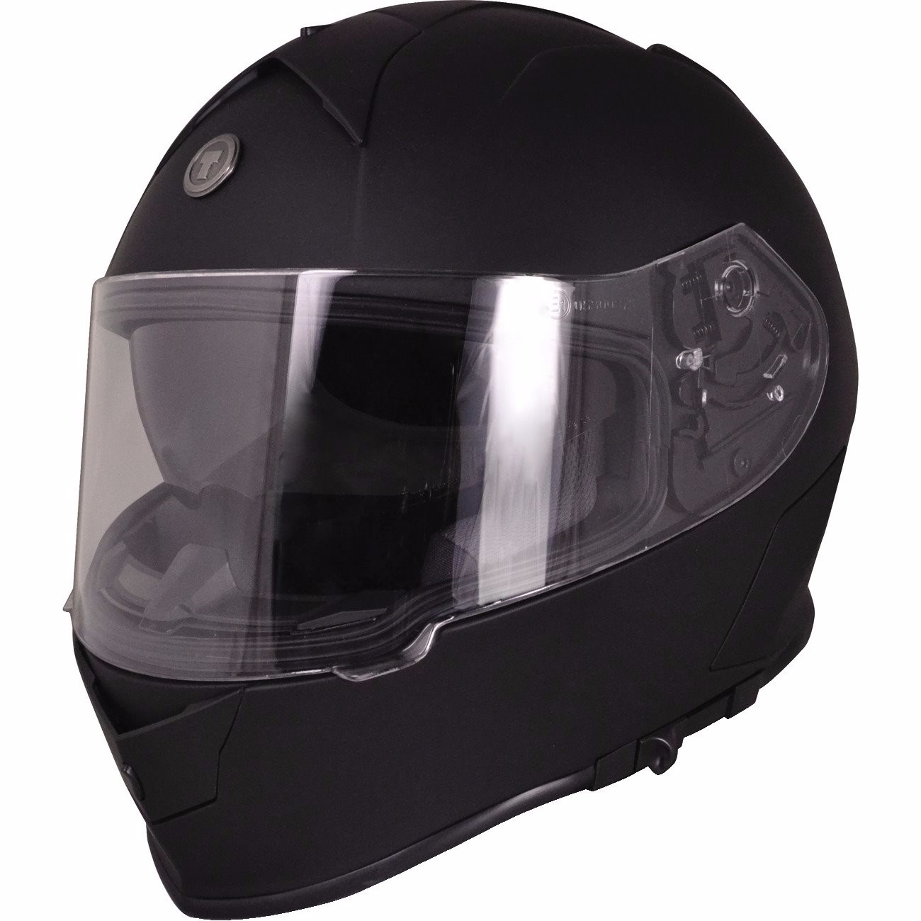 Torc Mako T14 Solid Glossy Black Bluetooth Motorcycle Helmet XL
