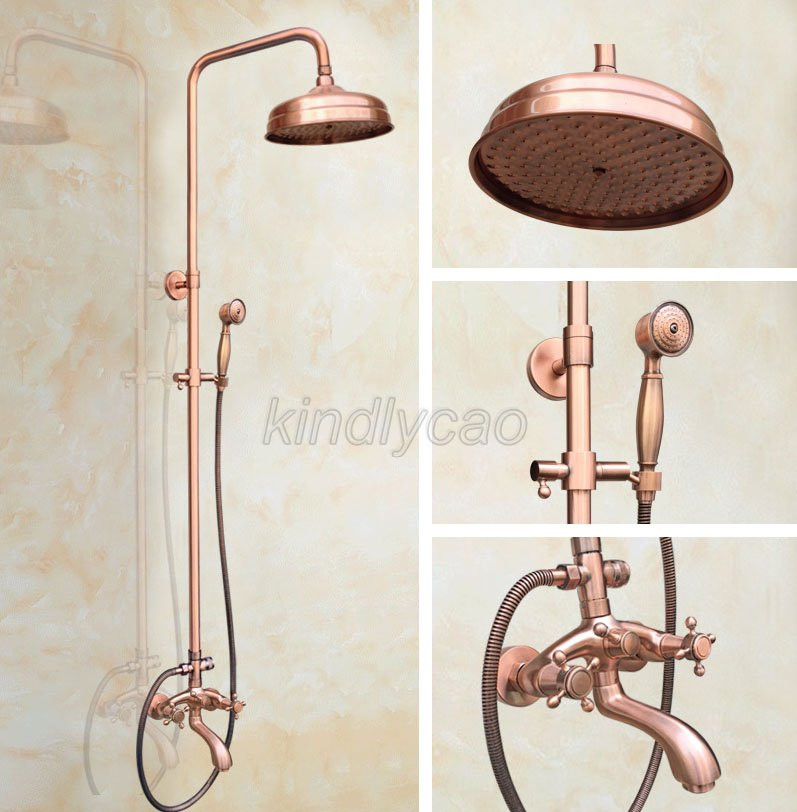 Gold Brass Wall Mount Bathroom Tub Faucet Mixer Tap W//Hand Shower Set Ktf401