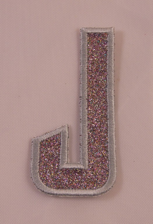 Embroider Glitter Silver Retro Art Deco Monogram Letter G Applique Patch Iron On