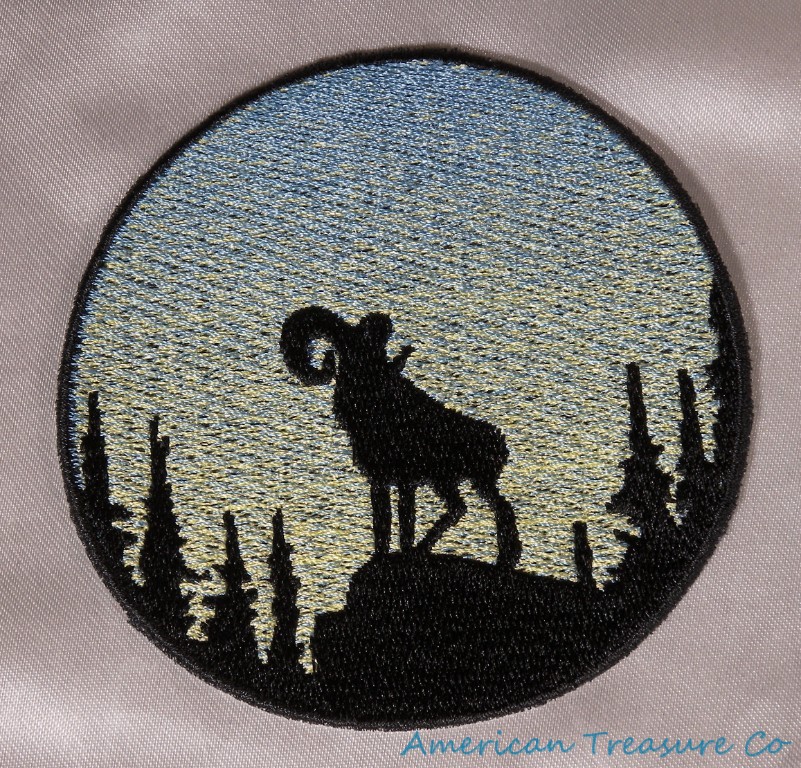 Ricamato Bighorn Pecora Ram Alba Silhouette Ombre Cerchio Toppa Ferro Su Usa Ebay