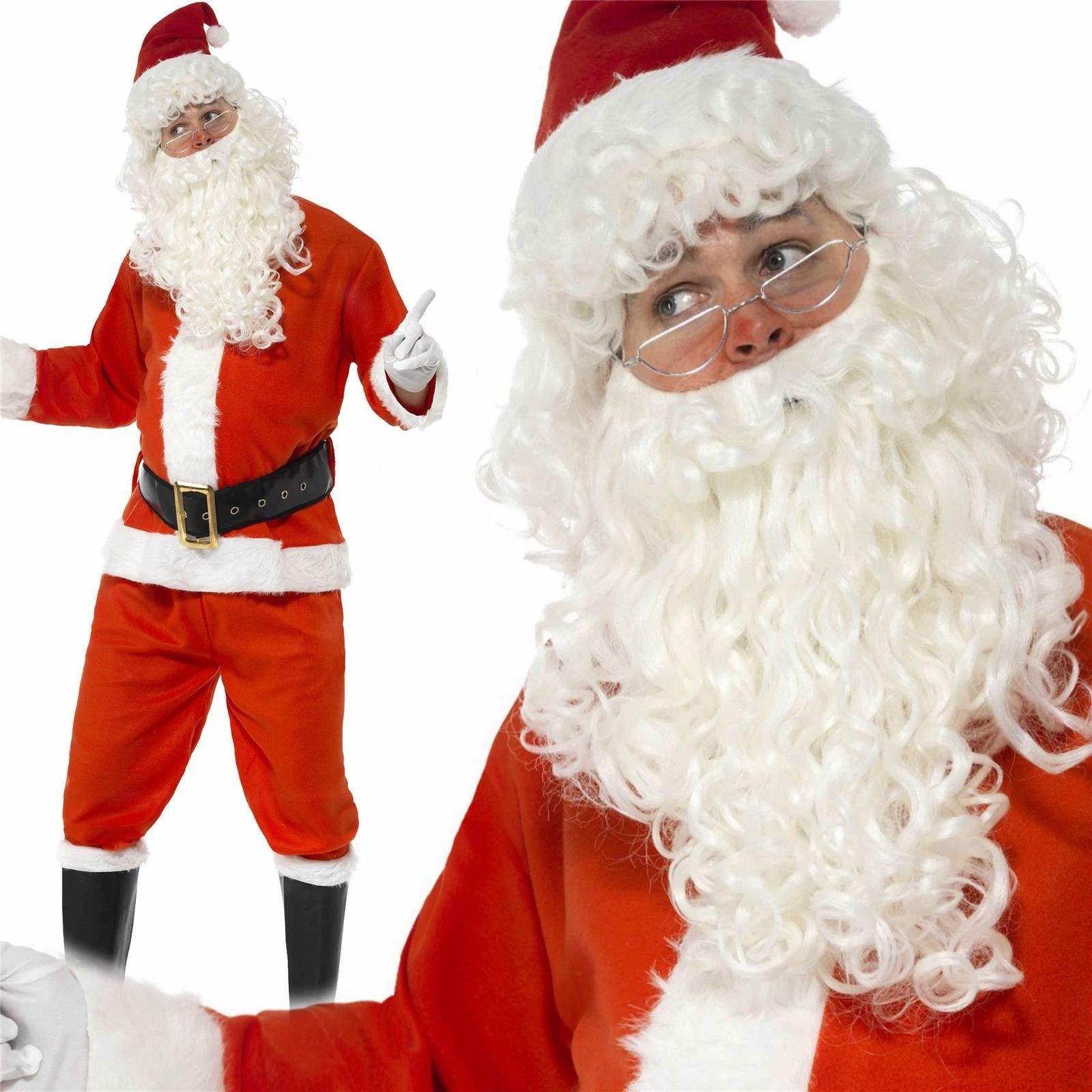 Santa Claus Wig Beard Set Costume Accessory Adult Christmas Fancy Decoration