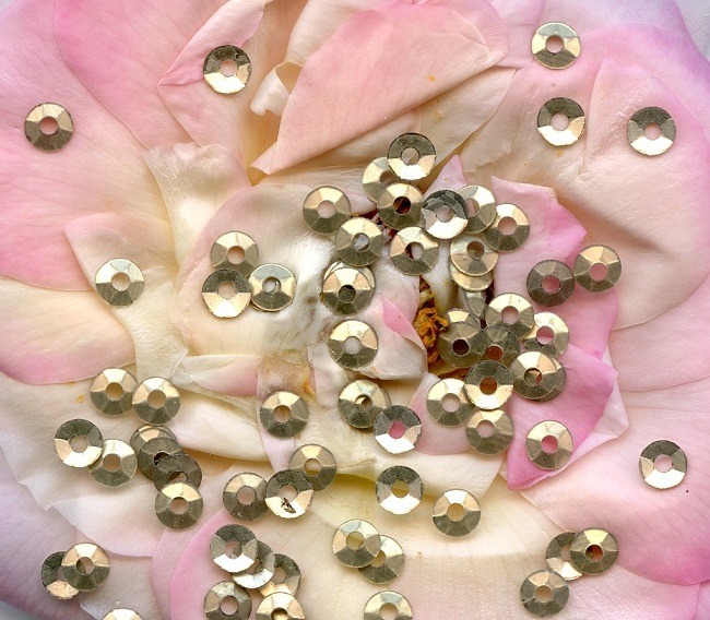 FRENCH ANTIQUE METAL SEQUINS SILVER MICRO 4mm FLUTED COUTURE Spacers DOLL SIZE