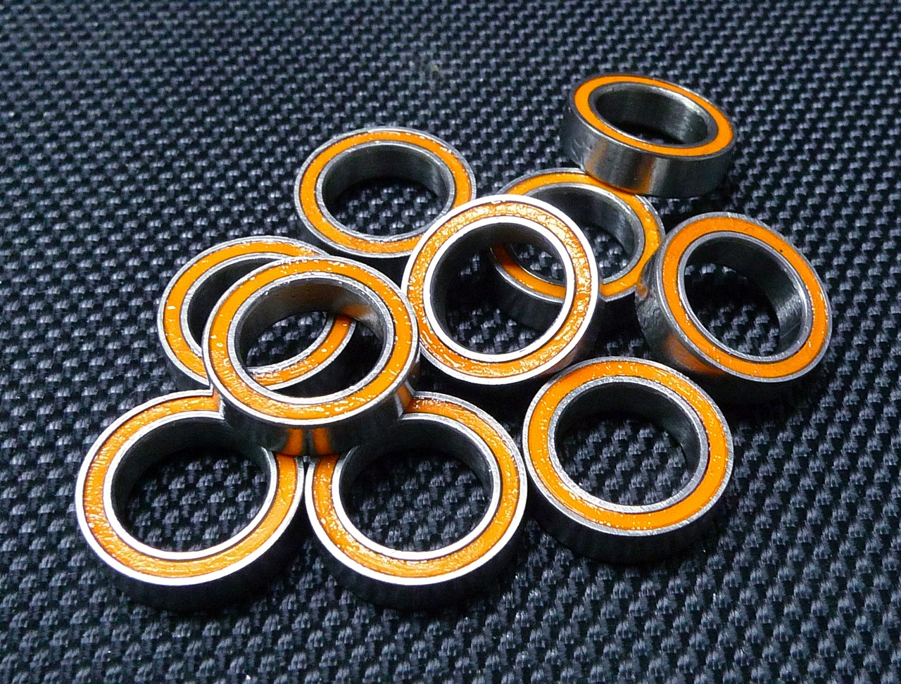 Double Metal Rubber Sealed Ball Bearing Orange 5x13x4 mm 695-2RS 4 PCS